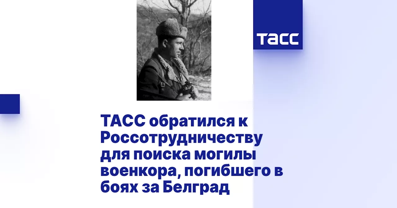 ТАСС обратился к Россотрудничеству для поиска могилы военкора, погибшего в боях за Белград