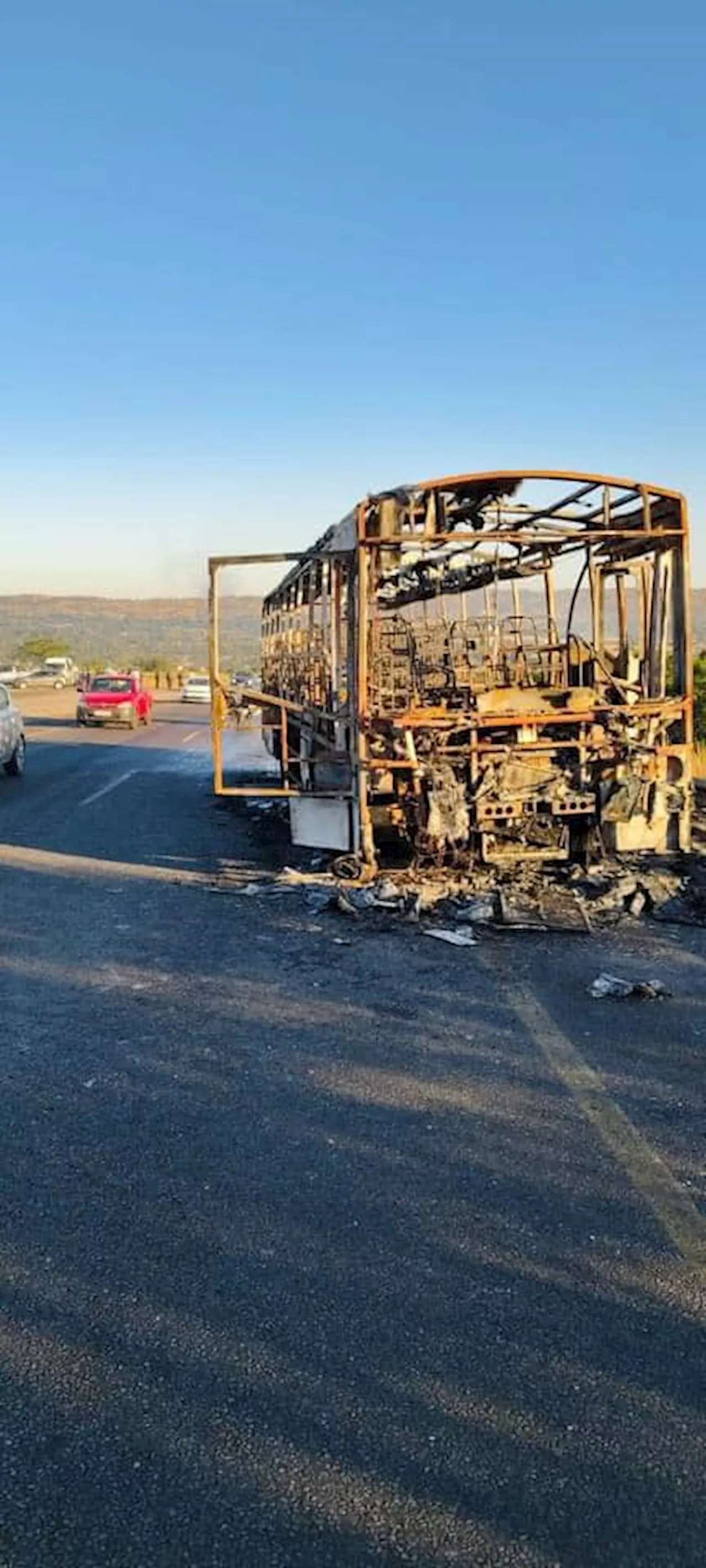 Bus carrying high school learners catches fire on the R80 Highway