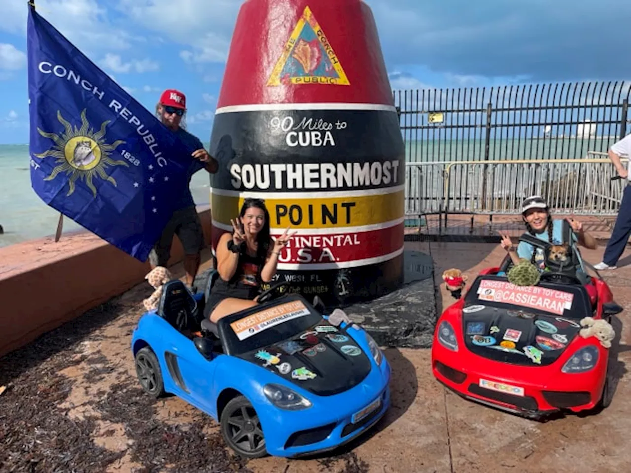 They made it! Women traveling 500 miles down Florida’s East Coast in toy cars arrive in Key West