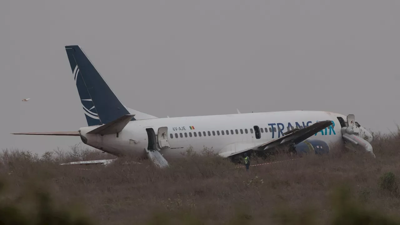 4 seriously hurt when Transair Boeing 737 skids off runway during takeoff in Senegal