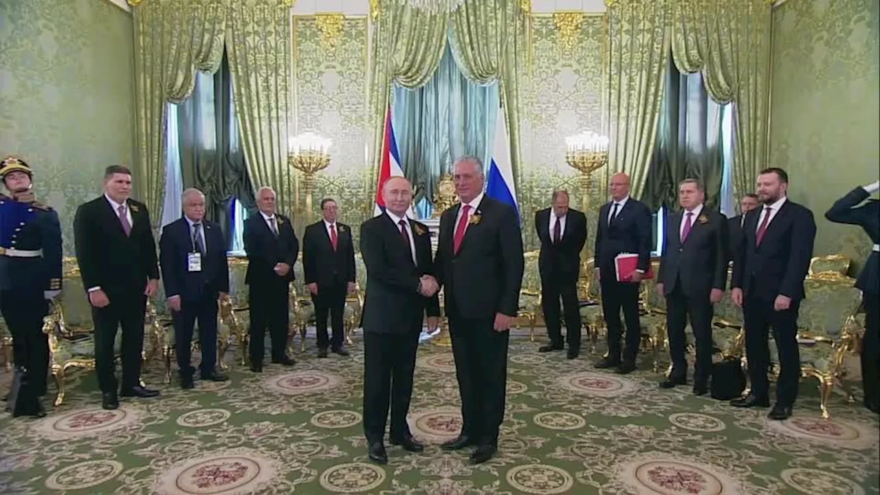 Vladimir Putin recebe presidente cubano Miguel Díaz-Canel em Moscou