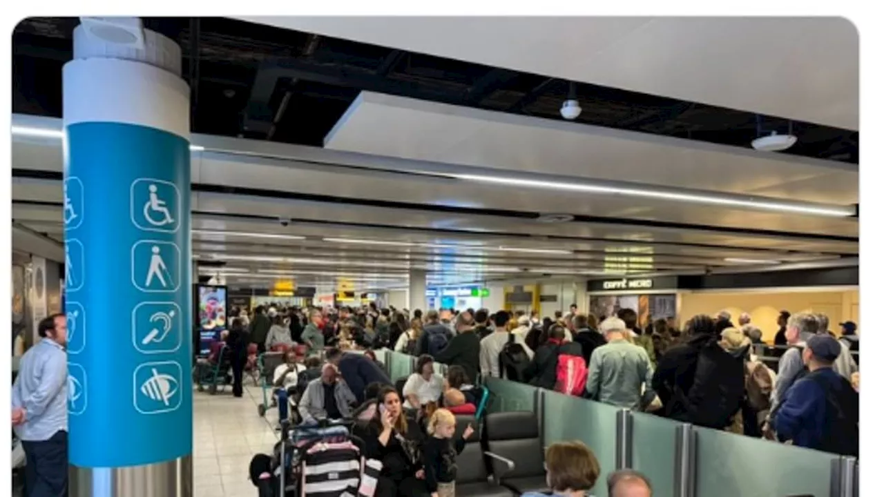 Chaos at London Gatwick airport with passengers evacuated from South terminal after fire alarm goes...