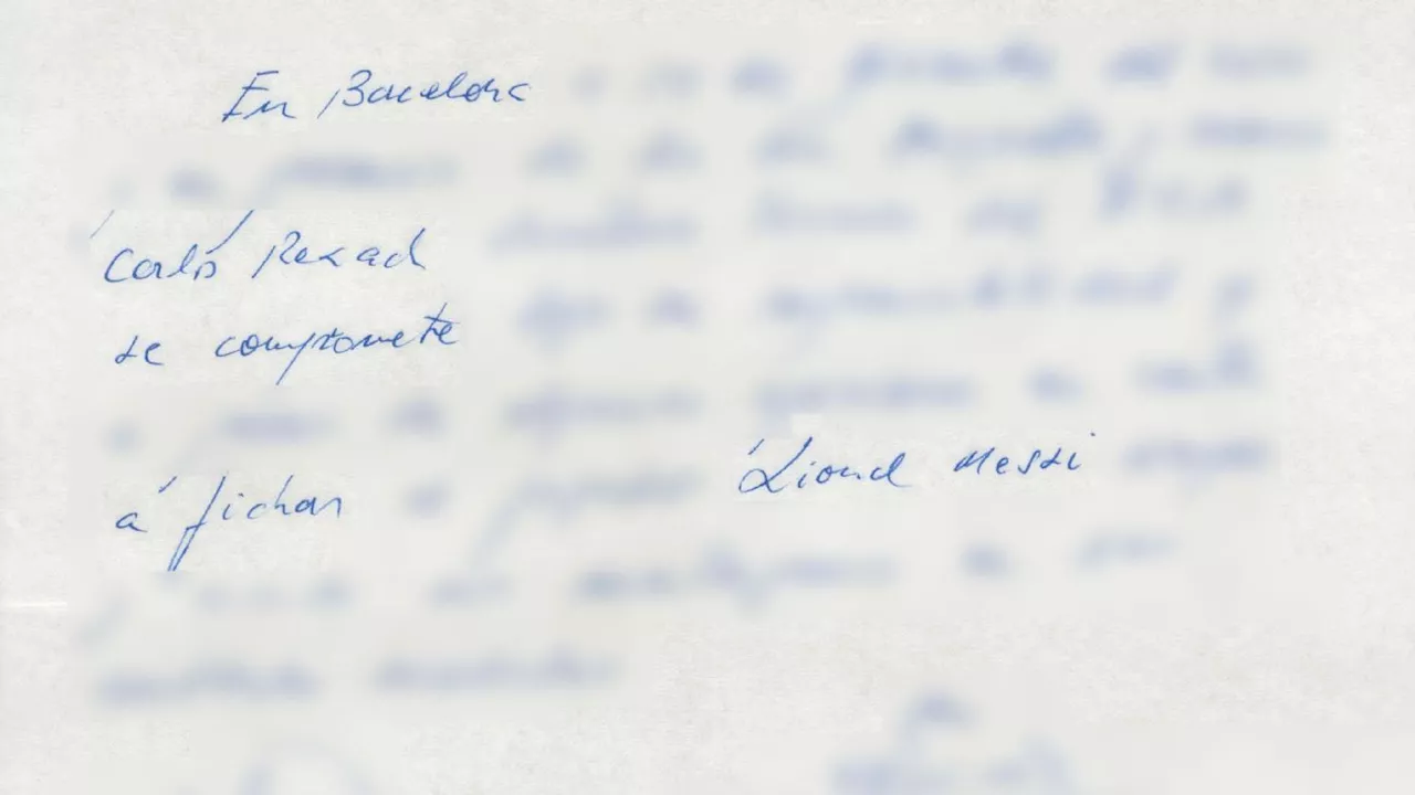 Guardanapo que foi '1° contrato' de Messi com Barcelona vai a leilão; veja valores