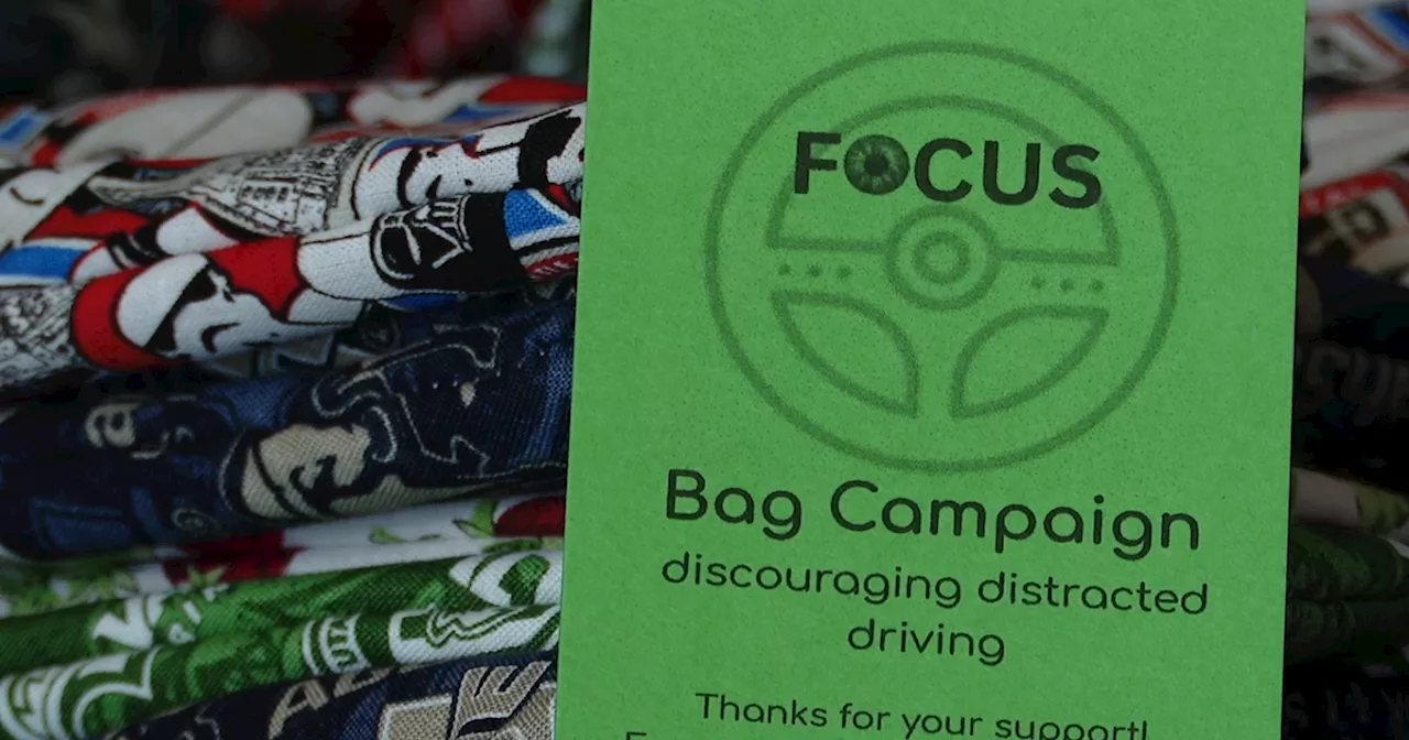 Driven to change family hands out hand-made bags for safer driving