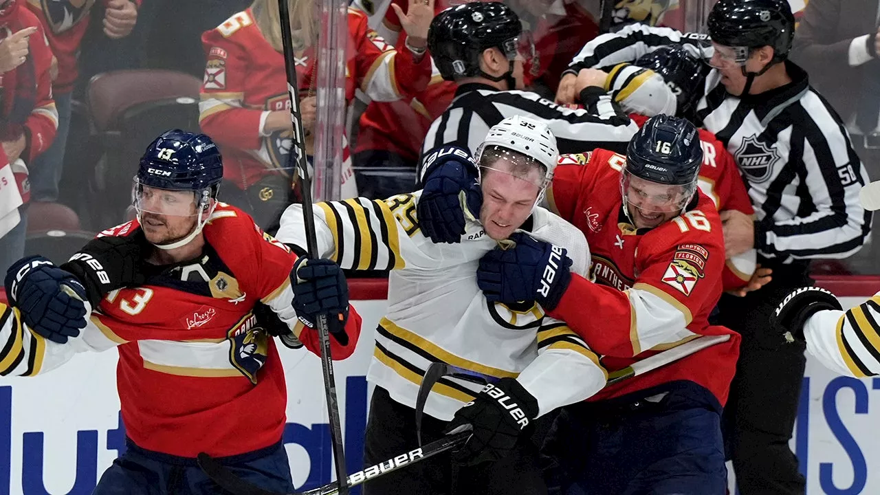 Panthers, Bruins players come to blows in emotional end to Game 2