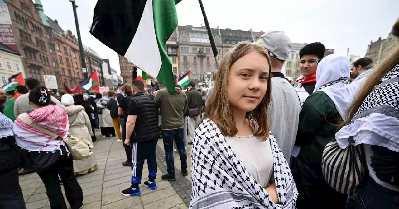 Greta Thunberg joins pro-Palestine protests at Eurovision Song Contest