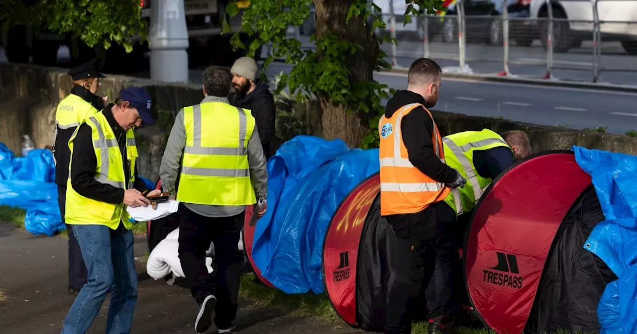 In pictures: Asylum seeker camp cleared from Dublin canal