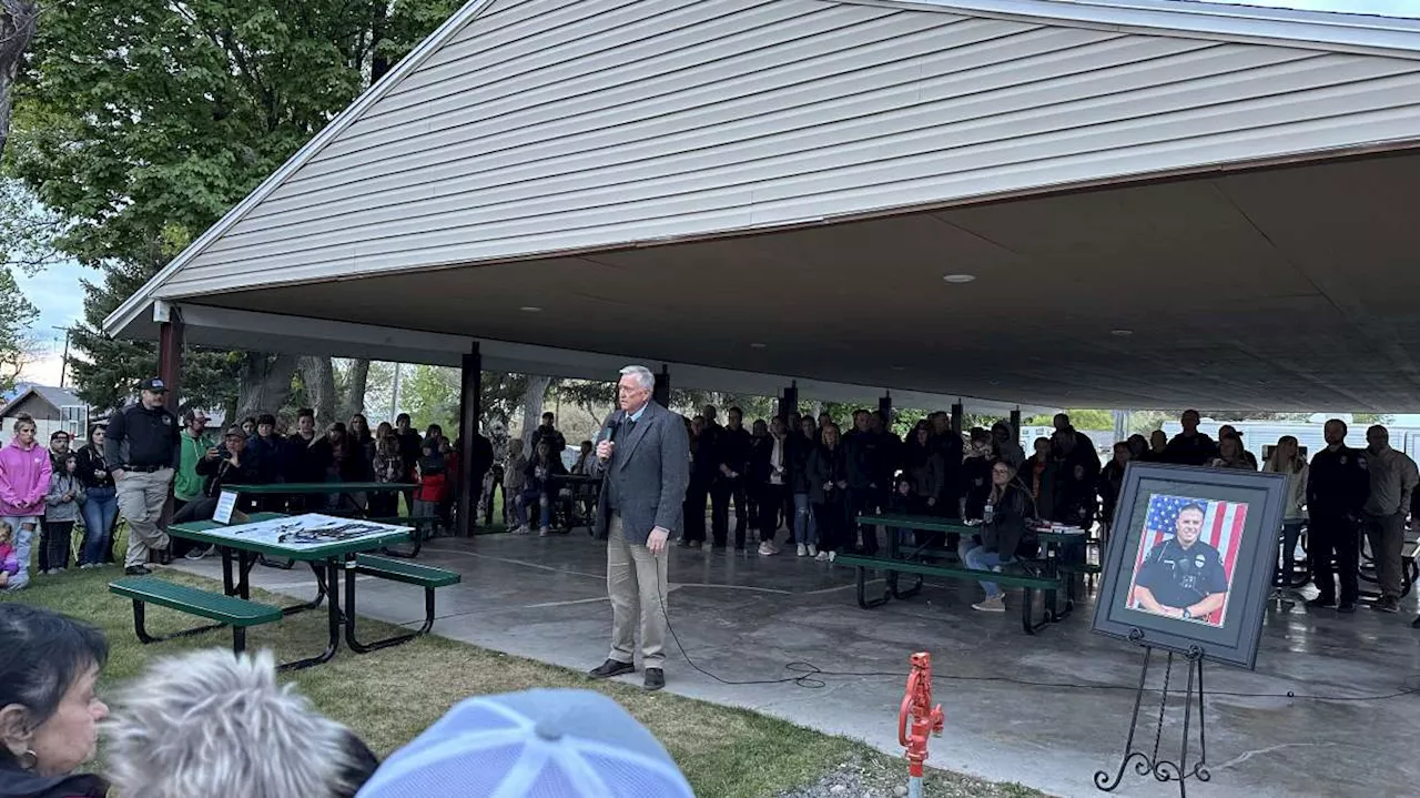 Community members gather to remember fallen Santaquin officer