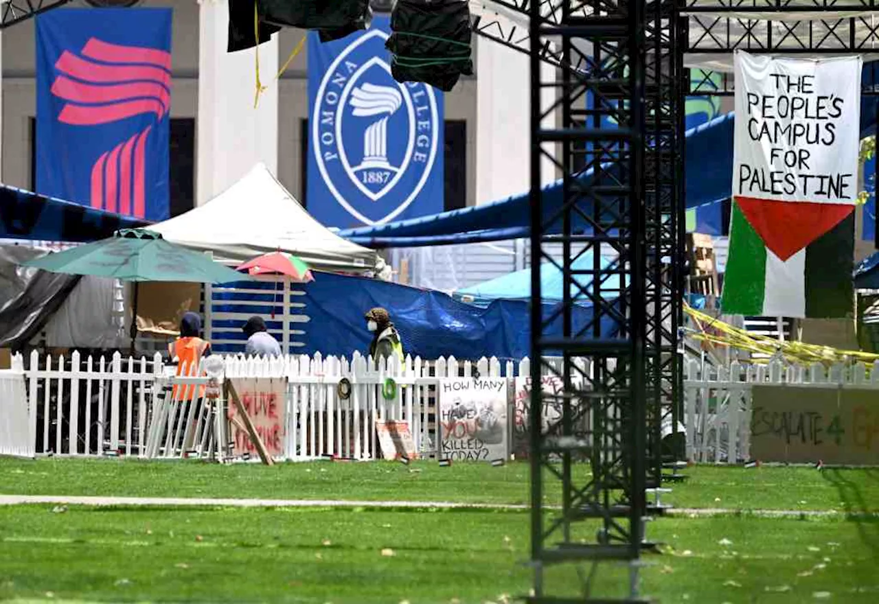 Pomona College students reinforcing encampment as commencement approaches