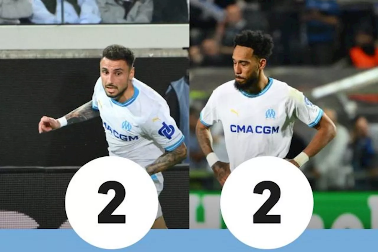 Les notes de l'OM contre l'Atalanta : Clauss et Aubameyang méconnaissables