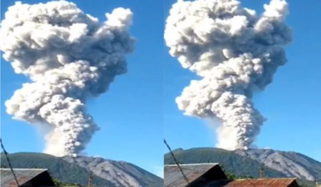 Gunung Ibu di Maluku Utara Erupsi dan Berstatus Siaga, Warga Diminta Waspada