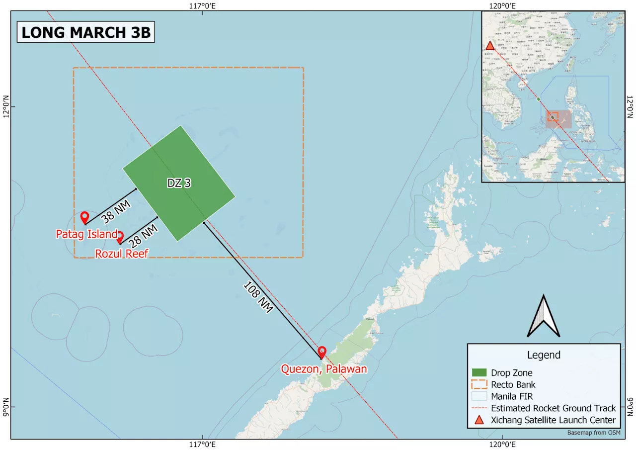 PhilSA warns of rocket debris from China falling in West Philippine Sea