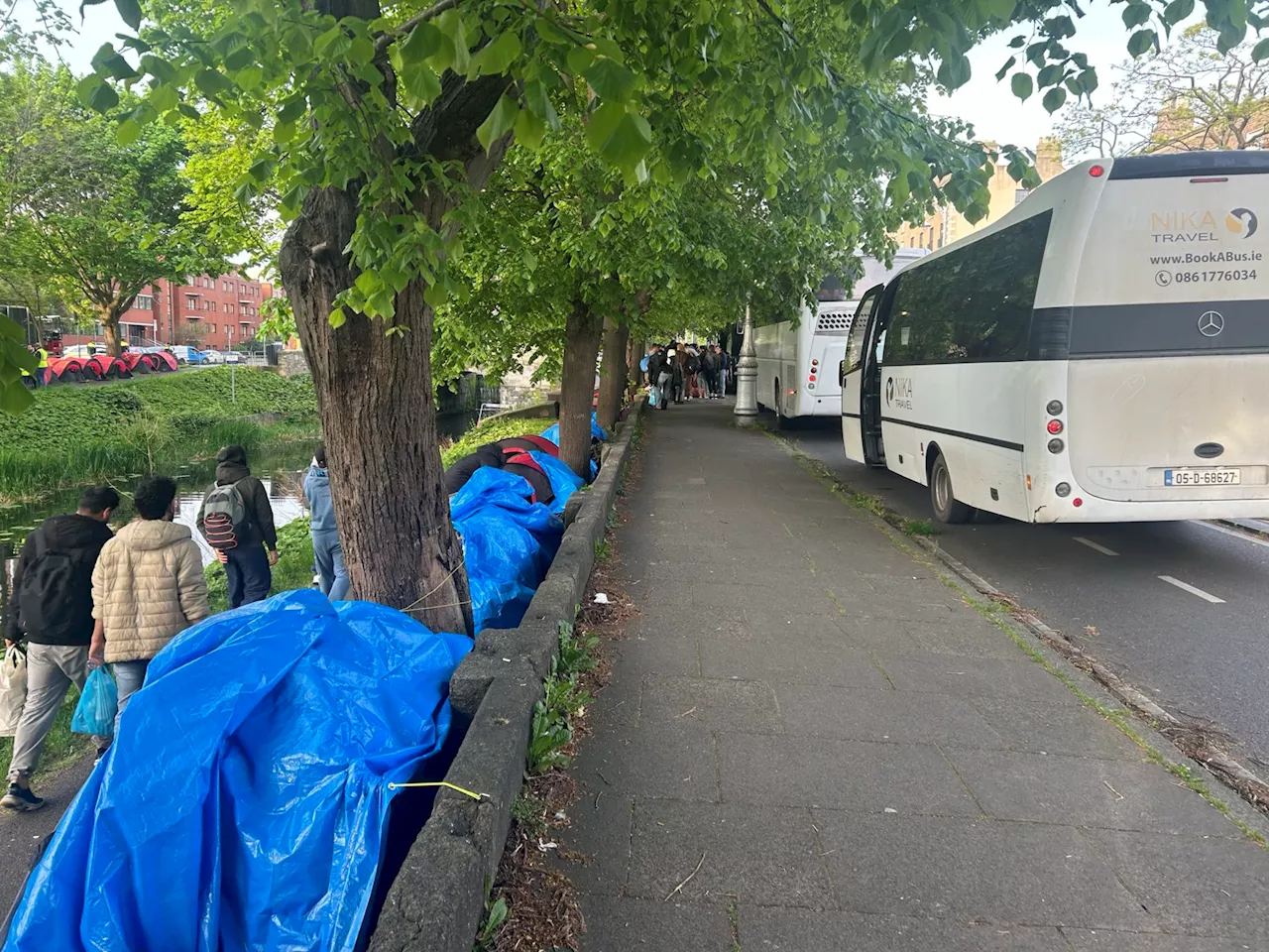 Gardaí remove migrants from Dublin's Grand Canal