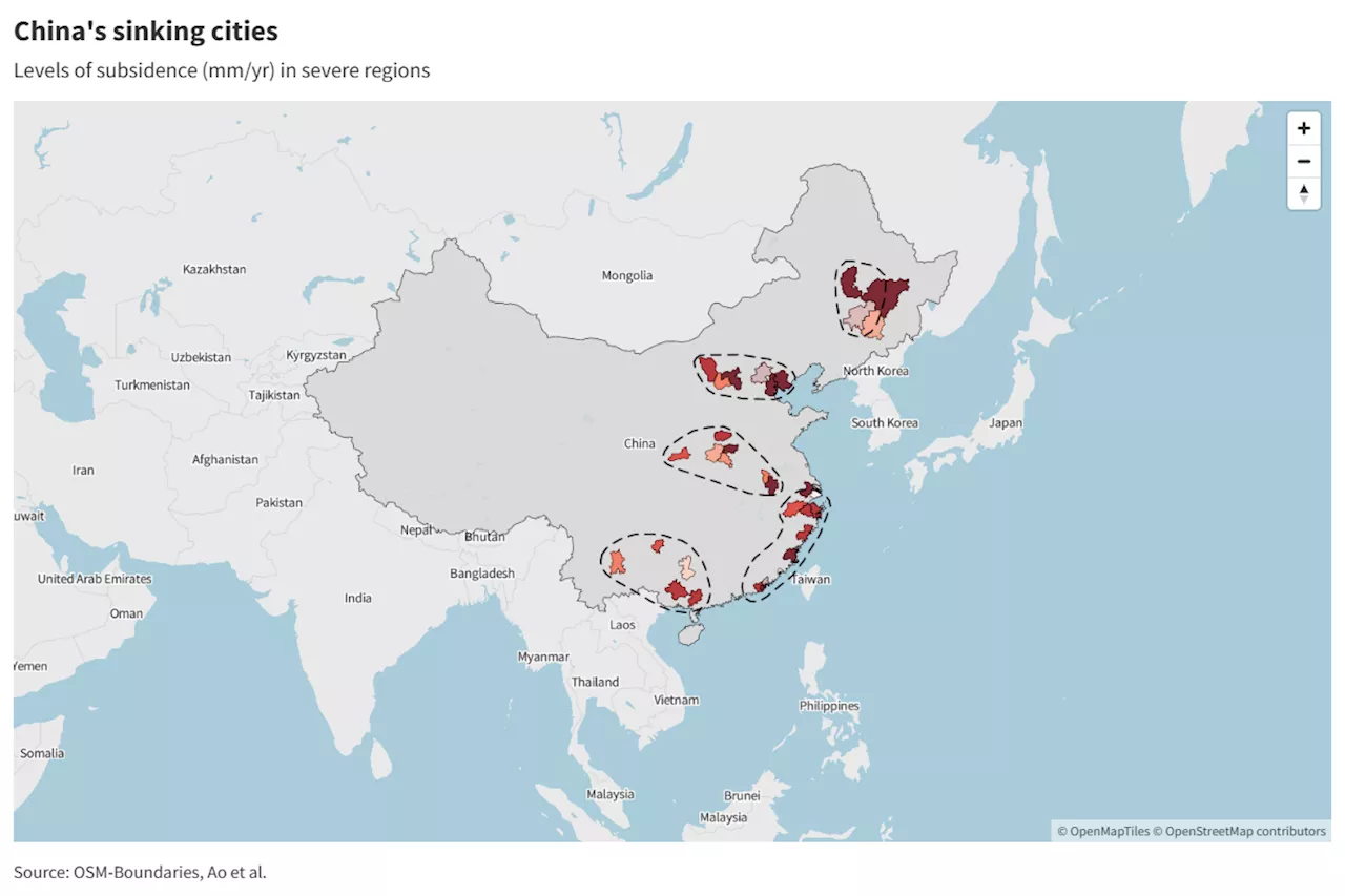 China Climate Map Shows Sinking Cities Home to Quarter-Bllion People