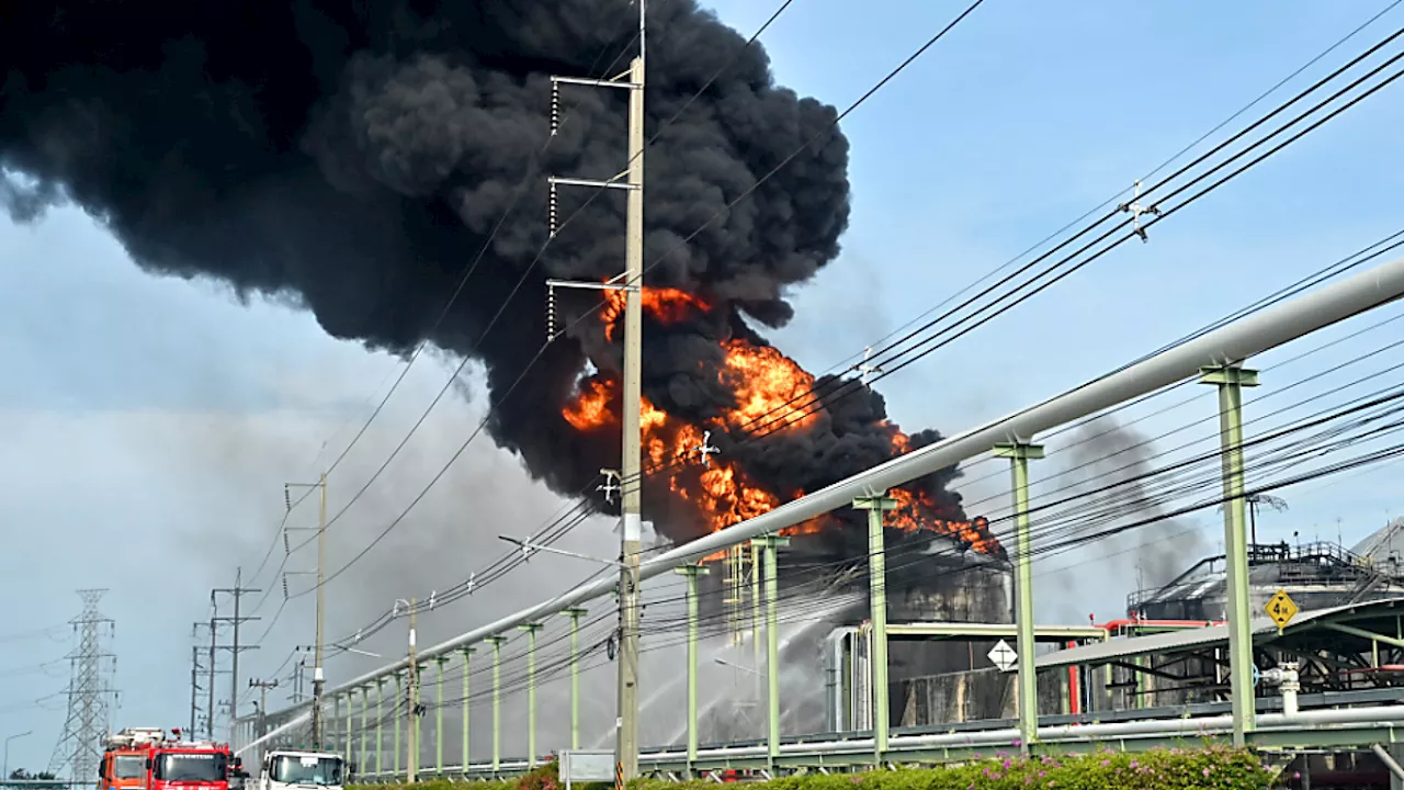 Großfeuer durch Explosion von Chemietank in Thailand