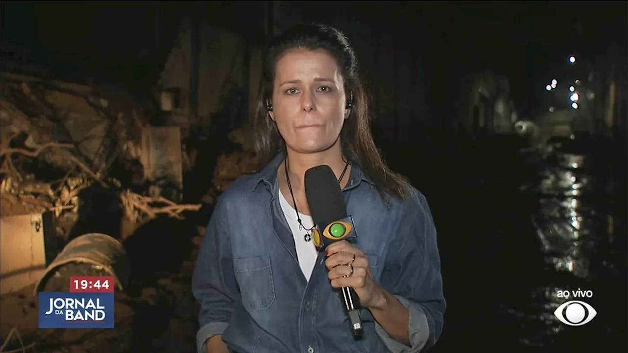 Adriana Araújo se emociona ao vivo com história de pai que perdeu tudo no RS