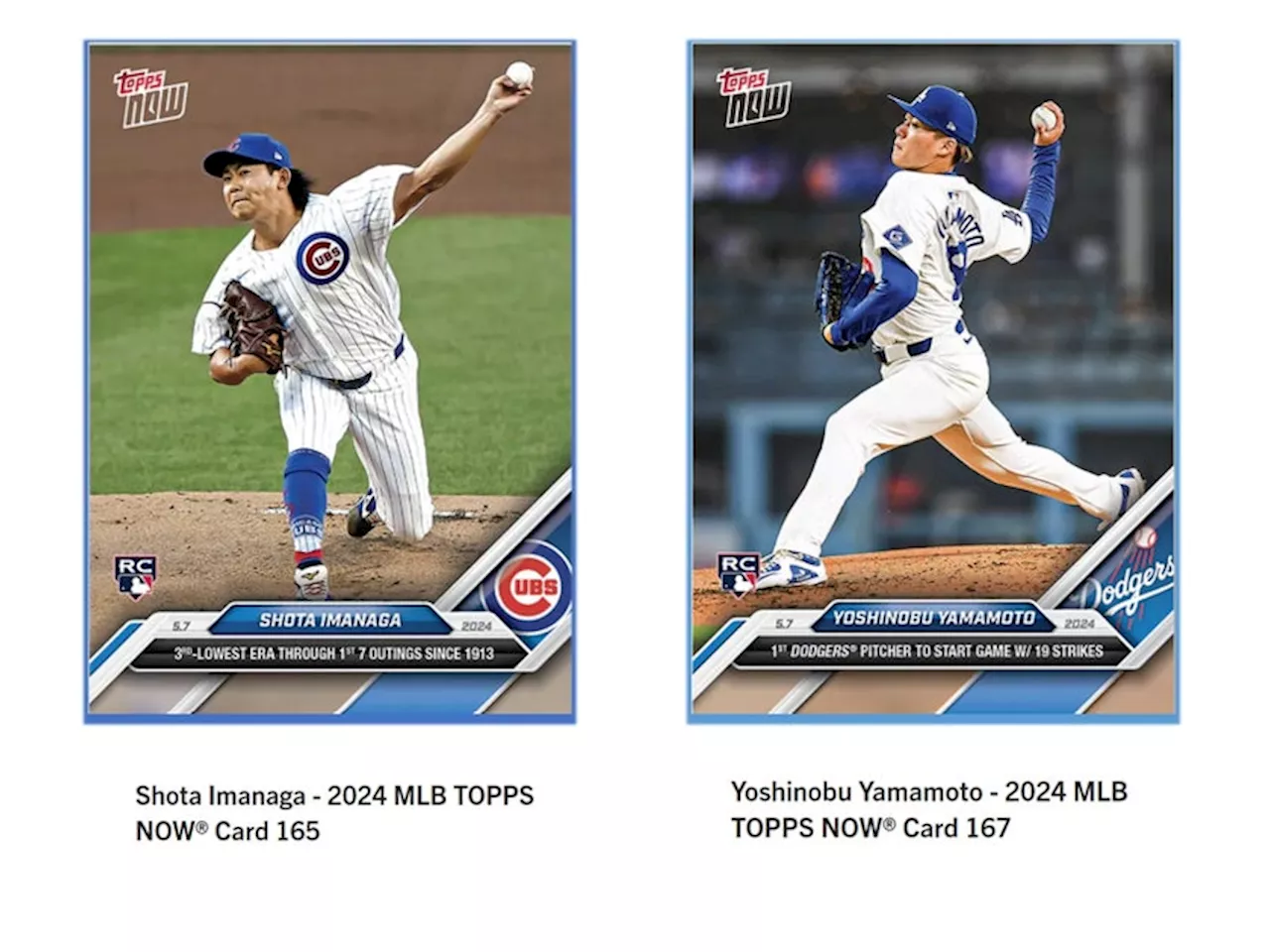 TOPPS NOW® Card 165 」「Yoshinobu Yamamoto-TOPPS NOW® Card167」等発売開始を発表