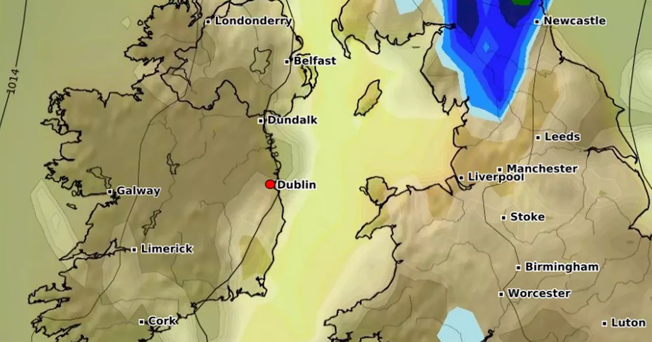 Exact time and date Met Eireann weather map shows 22 degree temperature spike