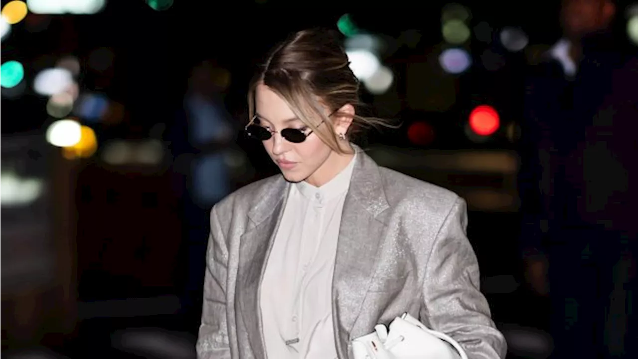 Sydney Sweeney's Fuzzy Underwear Pairs Well With a Blazer