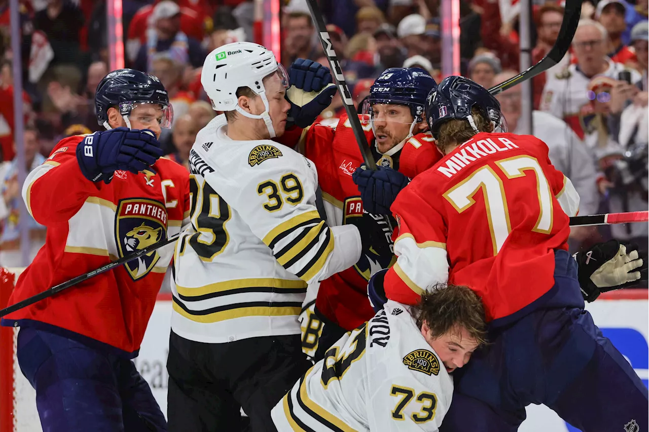 Hate, chaos arrive in Bruins-Panthers, including Pastrnak vs. Tkachuk fight: ‘I’m not afraid of him’