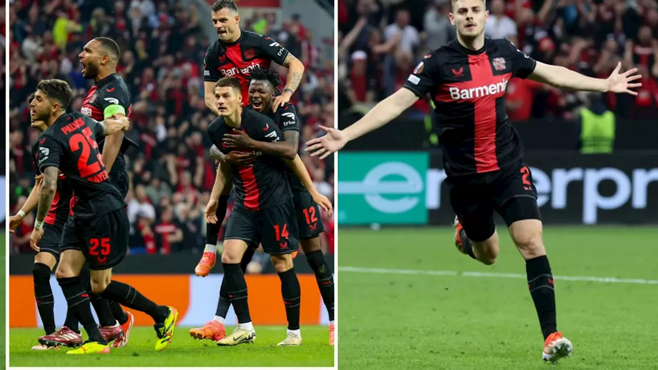 Bayer Leverkusen score last-minute equaliser to keep Invincible dream alive as they storm into Europa...