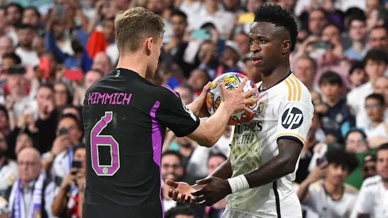 Vinícius Júnior se burla de Joshua Kimmich en el Real Madrid vs. Bayern Múnich