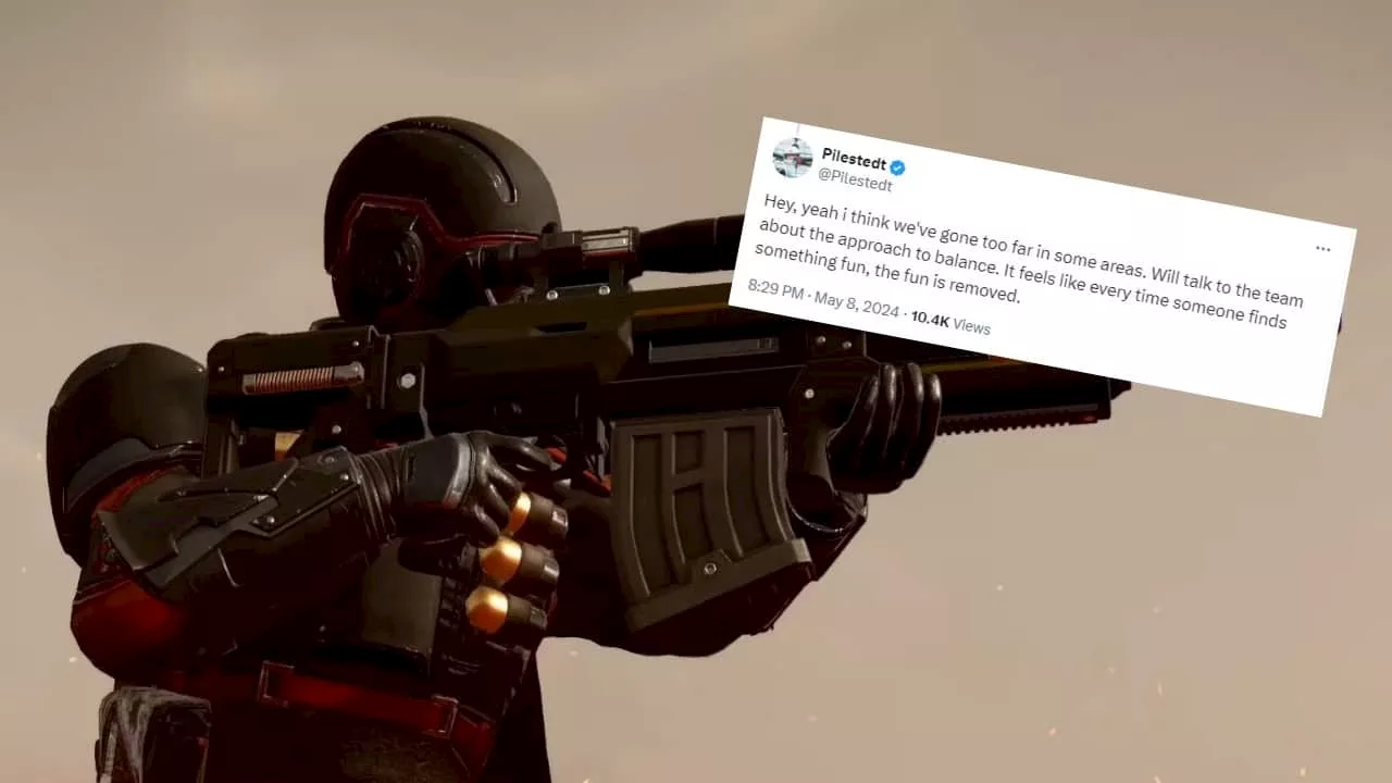 Helldivers 2 CEO agrees that nerfs have gone too far