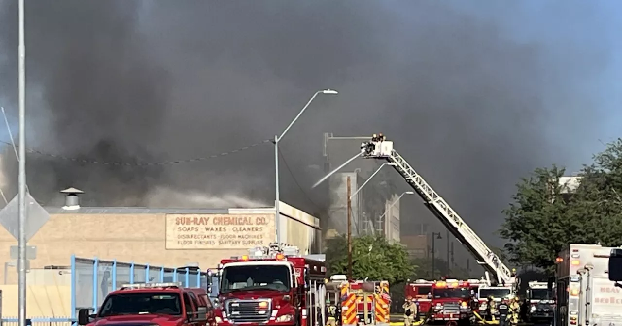 Fire crews battling second alarm hazmat fire in downtown Phoenix