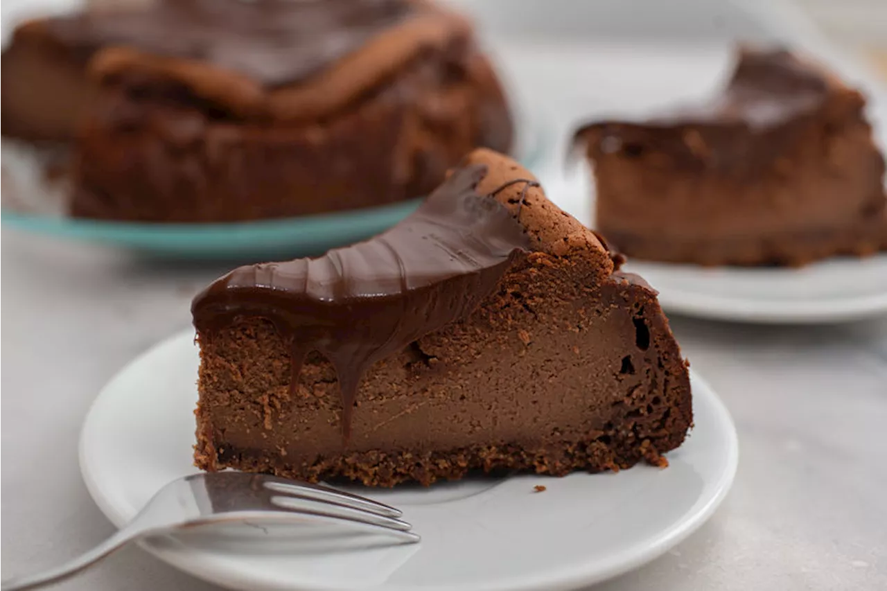 Decadent chocolate cheesecake with ganache topping