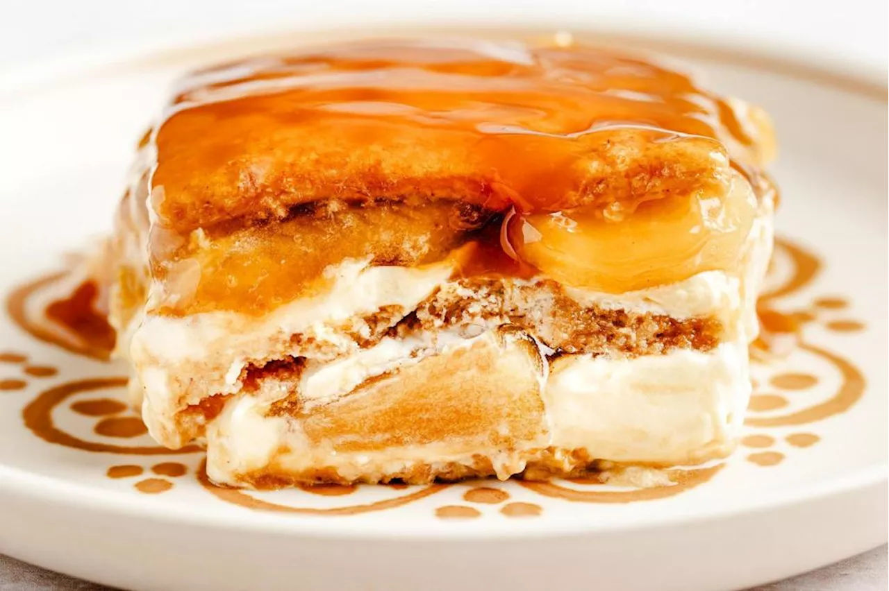 The Kitchn: No-bake caramel apple eclair cake