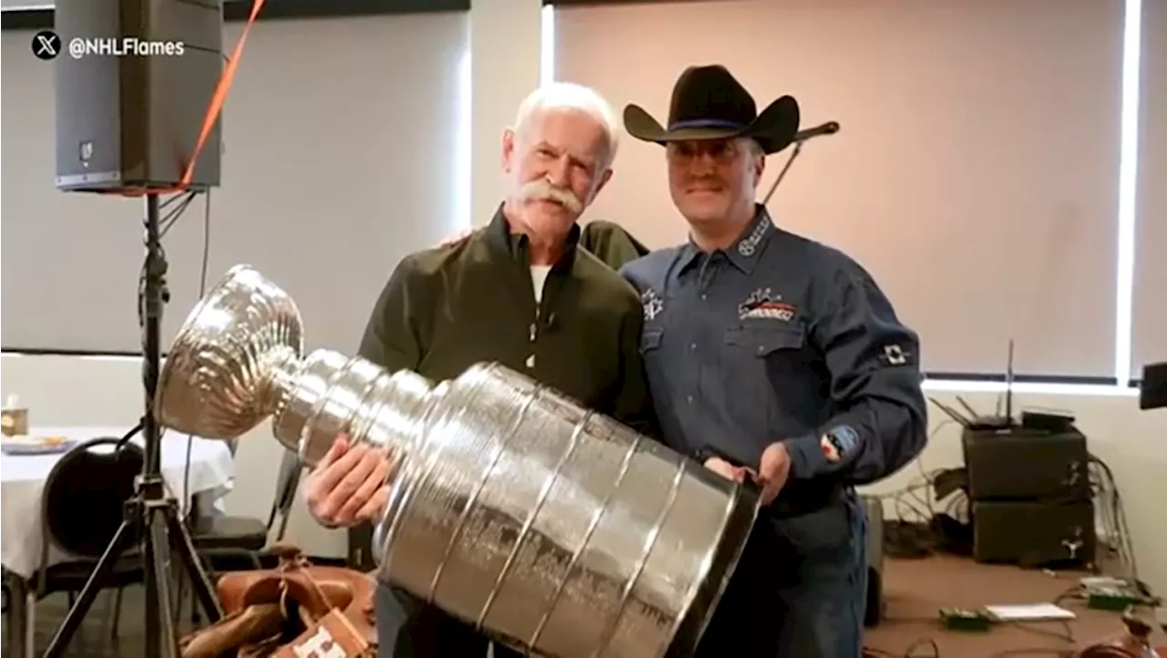 Lanny McDonald and a few old Flames take the Stanley Cup on a surprise visit to the man who saved his life