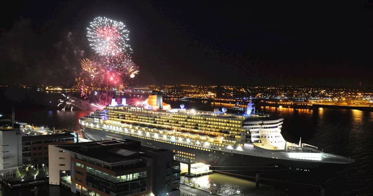 15 photos from the Cunard's Three Queens water ballet ceremony