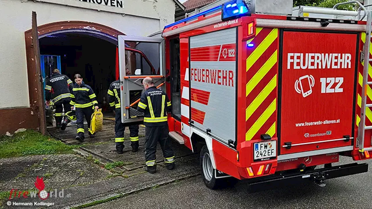 Oö: Drei Feuerwehren bei Ölspur im Regen im Bereich Alkoven bis Fraham im Einsatz