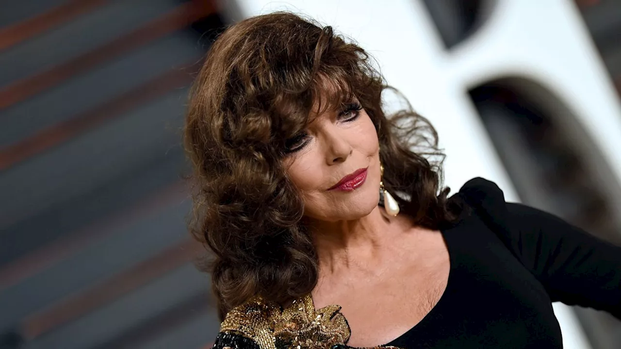 Joan Collins, 91, wows in daring off-the-shoulder ensemble for exciting career announcement