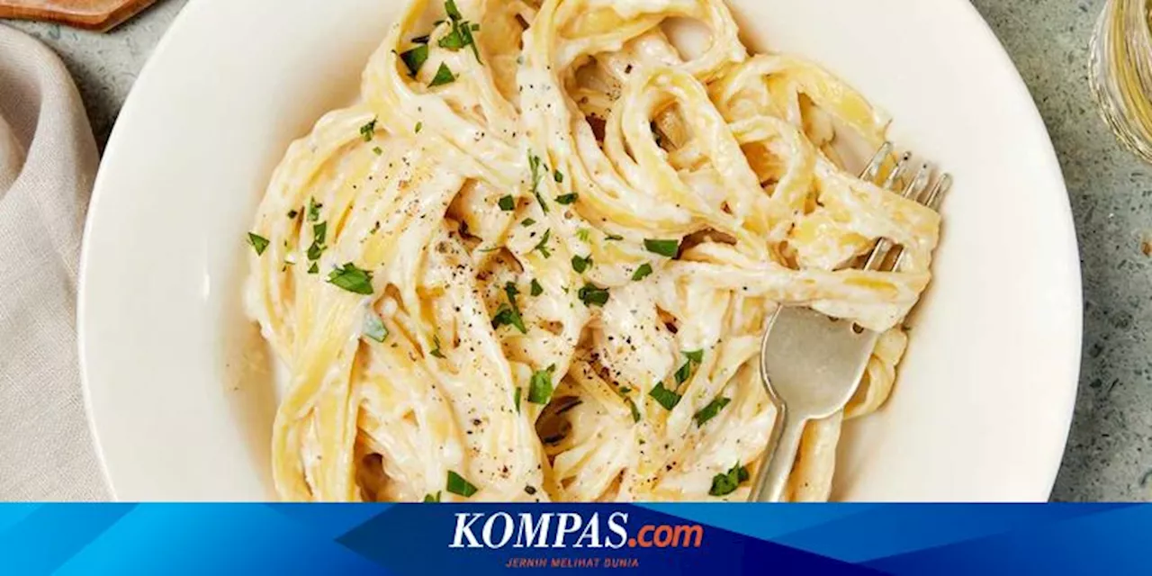 Resep Fettuccine Saus Krim, Tambah Jamur dan Asparagus