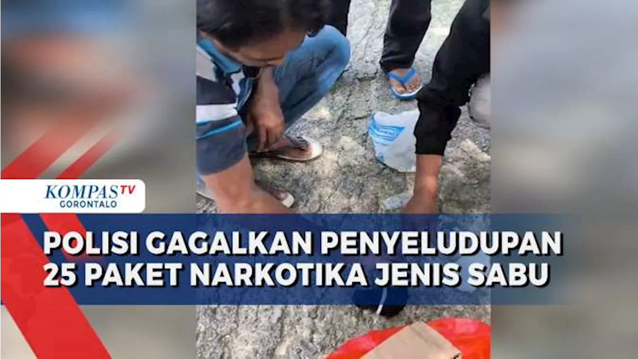 Satresnarkoba Polres Bone Bolango Gagalkan Penyelundupan 25 Paket Narkotika Jenis Sabu