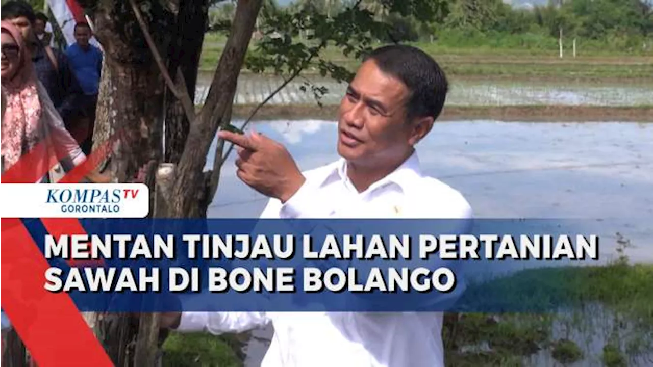 Tinjau Lahan Sawah di Bone Bolango, Mentan Minta Gorontalo Jaga Sistem Pompanisasi Air