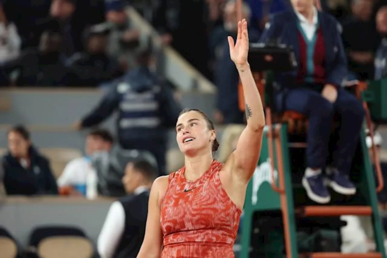 Aryna Sabalenka en huitièmes de finale de Roland-Garros après sa victoire contre Paula Badosa