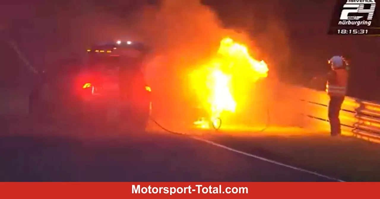 24h Nürburgring 2024: Mehr Wetterkapriolen, Serien-Audi in Flammen