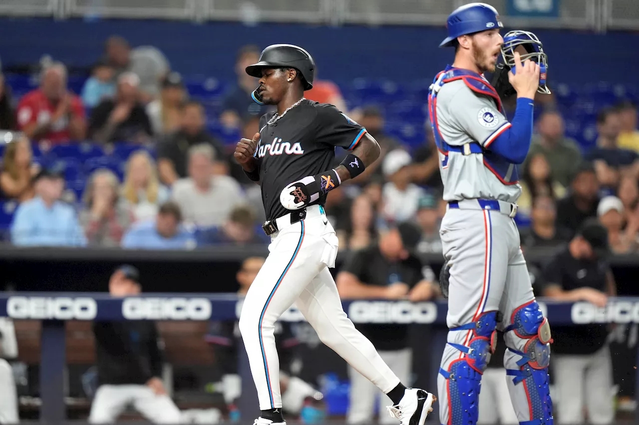 Jesús Sánchez hits 3-run homer and doubles twice, Marlins beat Rangers 8-2