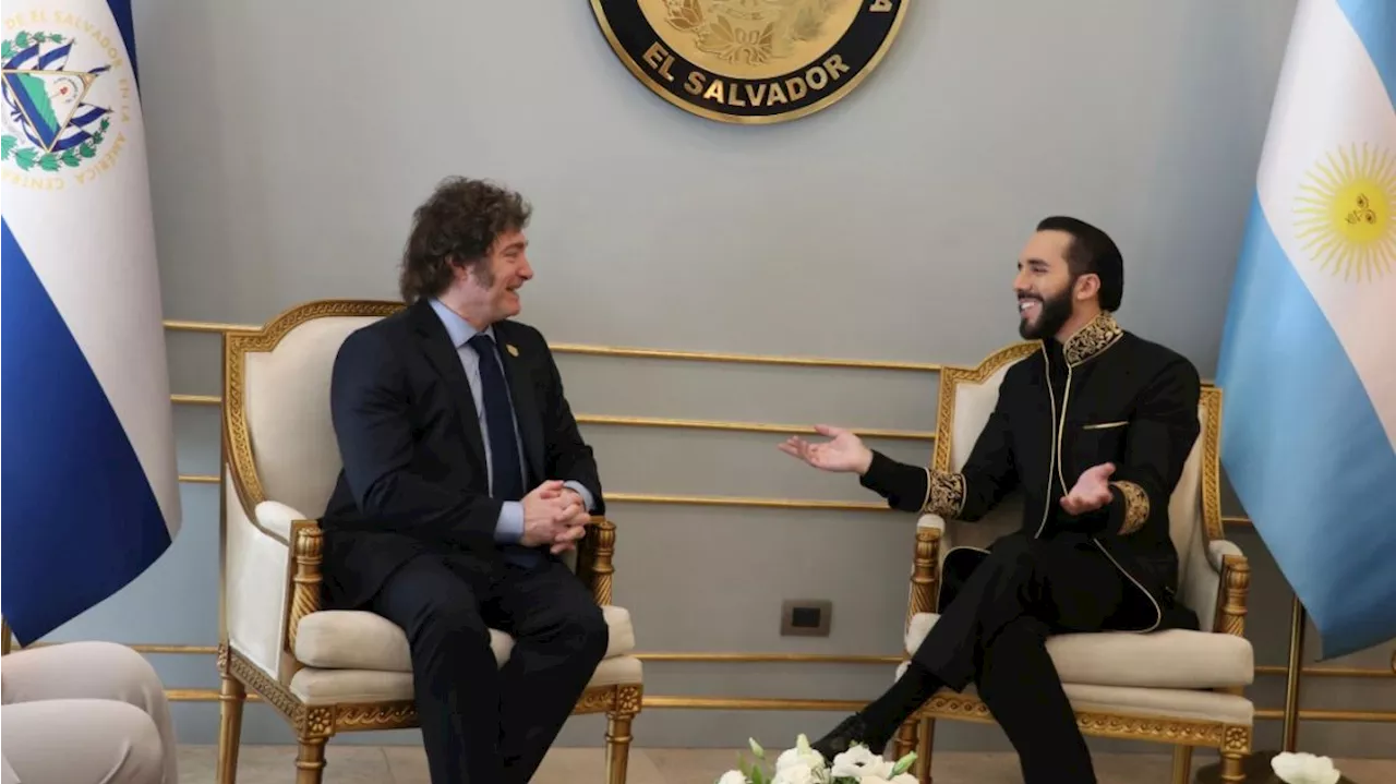 Javier Milei se reunió con Nayib Bukele en El Salvador: '¿Cómo es esto de ser reelecto?'