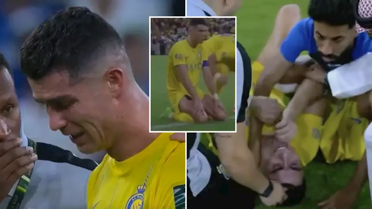 Cristiano Ronaldo breaks down in tears on the pitch after Al Nassr fail to win the King's Cup