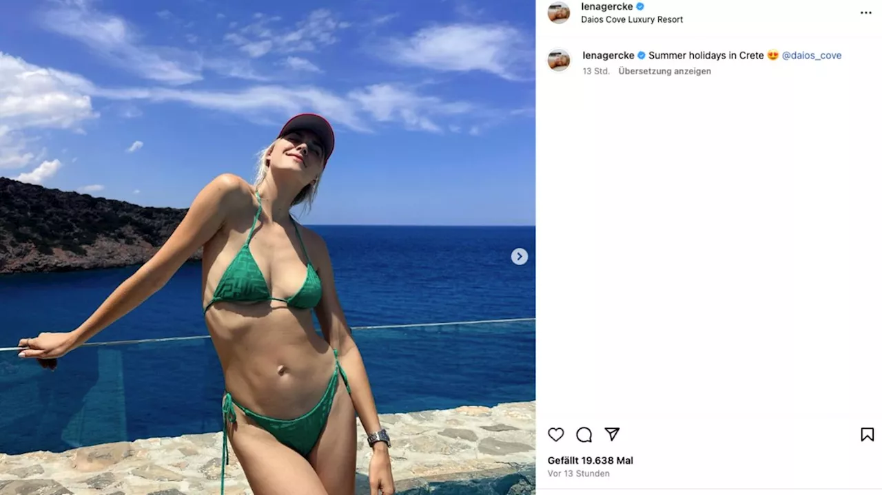 Sonne tanken auf Kreta: Model Lena Gercke läutet die Urlaubssaison ein