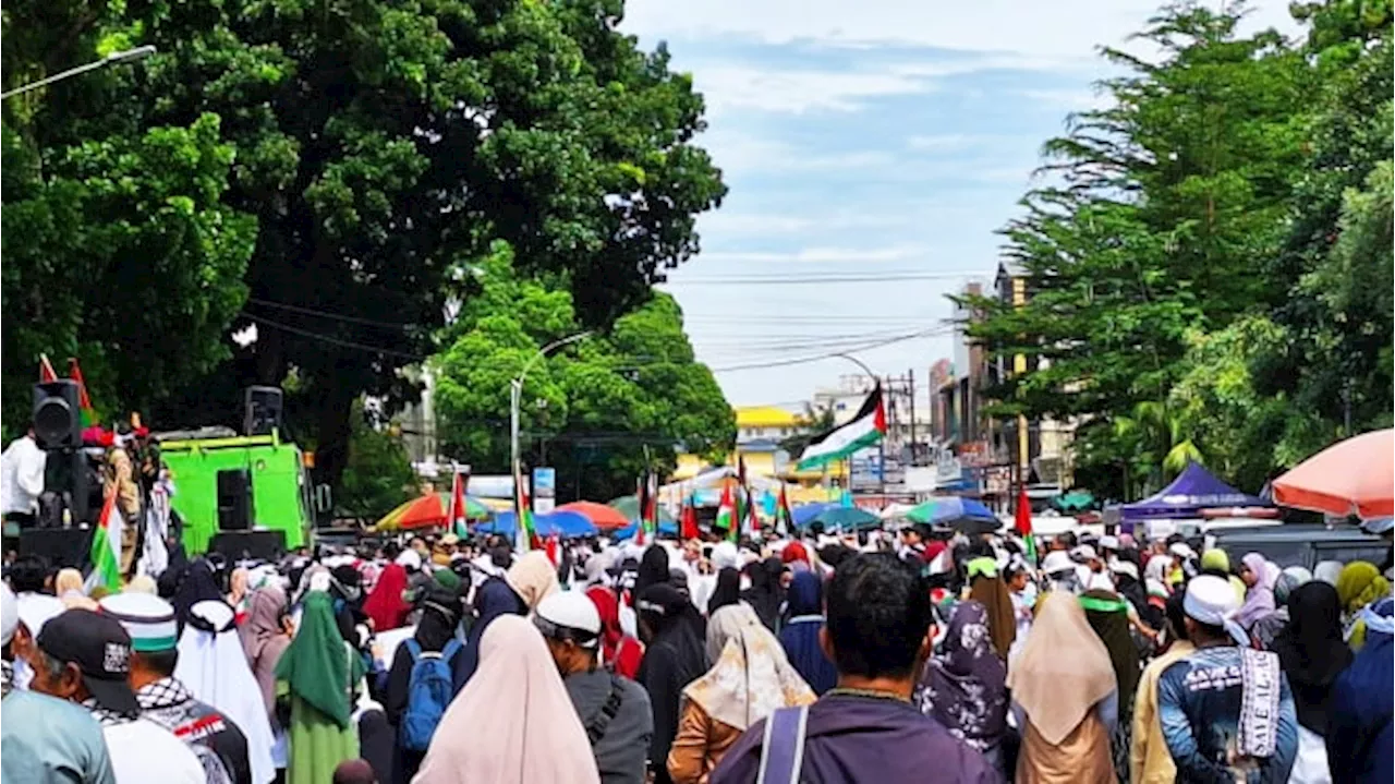 Serukan Boikot Produk Israel, Ribuan Umat Islam di Medan Gelar Aksi Bela Palestina