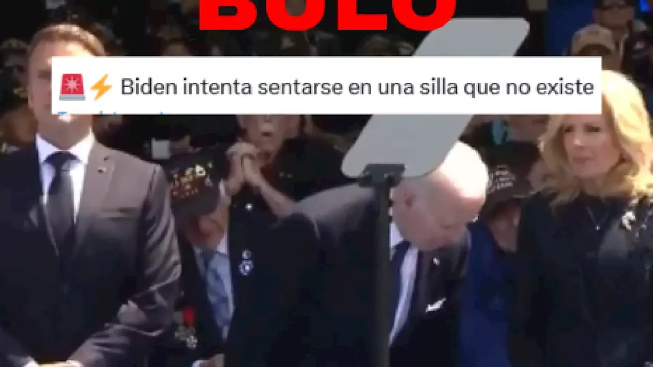 Este vídeo no muestra a Joe Biden intentando sentarse en una 'silla invisible': el vídeo está cortado