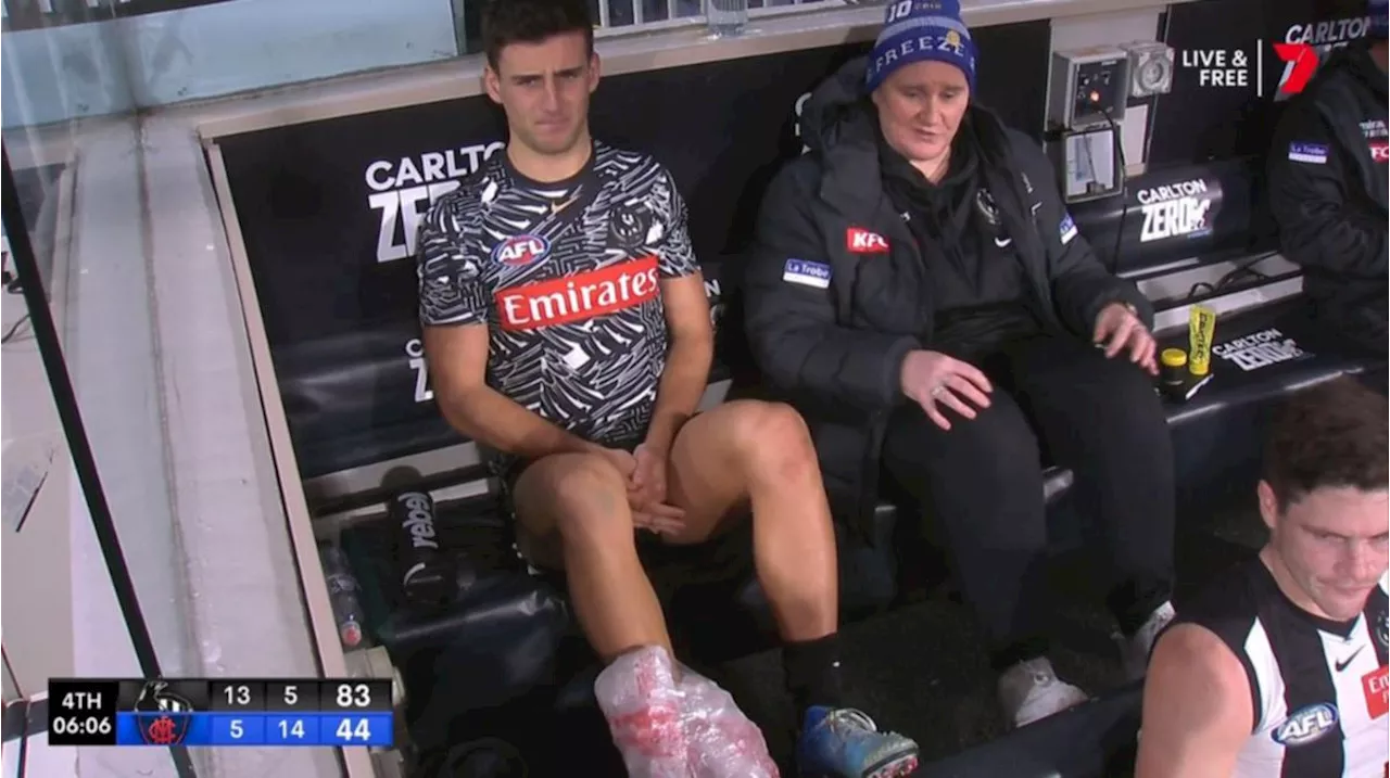 Collingwood superstar Nick Daicos subbed off with injury during King’s Birthday win over Melbourne