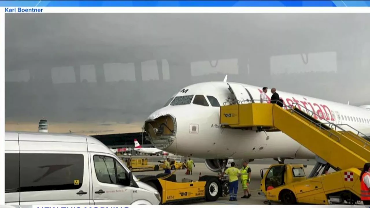 Hailstorm causes major damage to nose, cockpit windows of Austrian Airlines plane