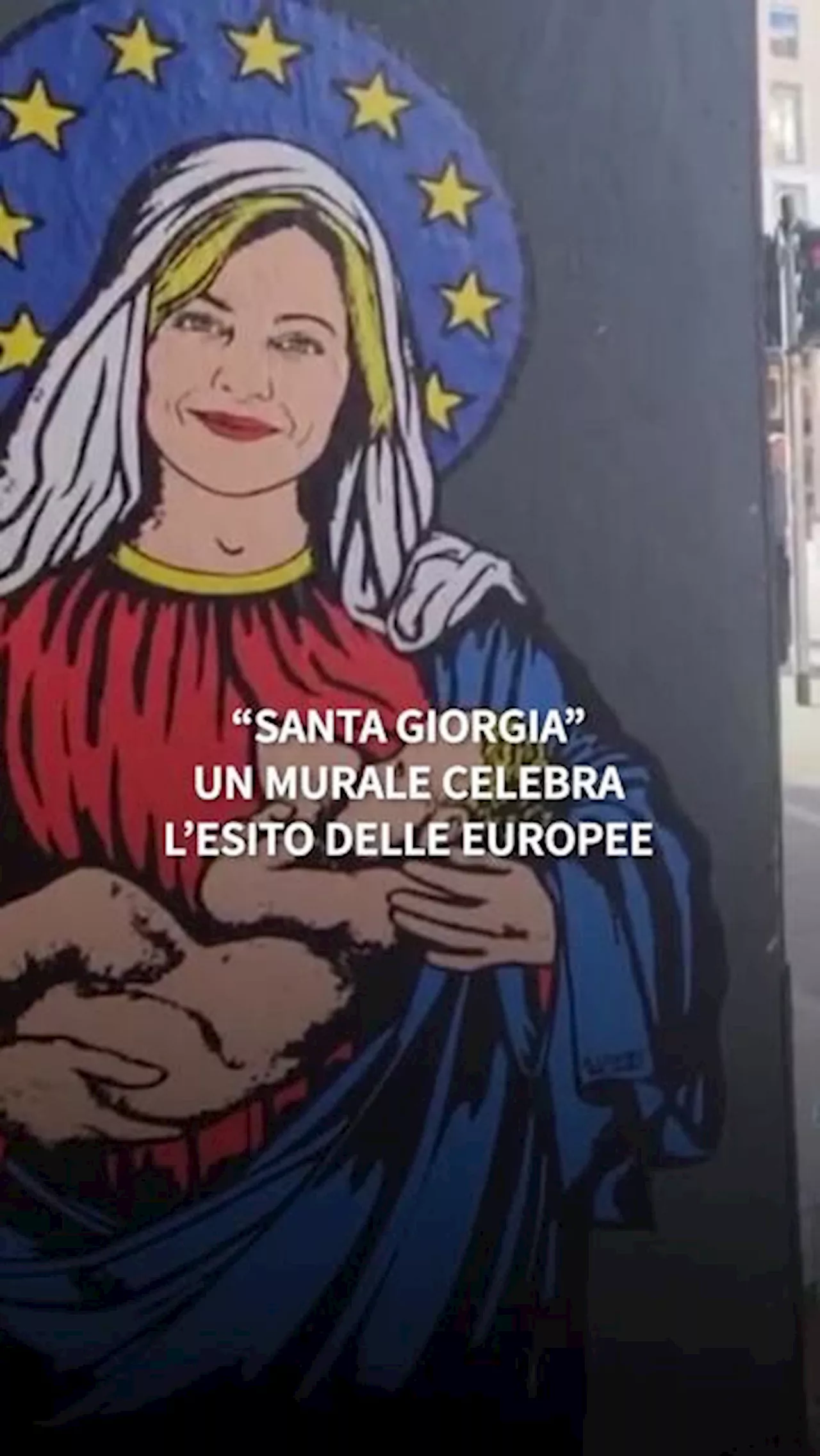 A Milano spunta 'Santa Giorgia', murale di aleXsandro Palombo