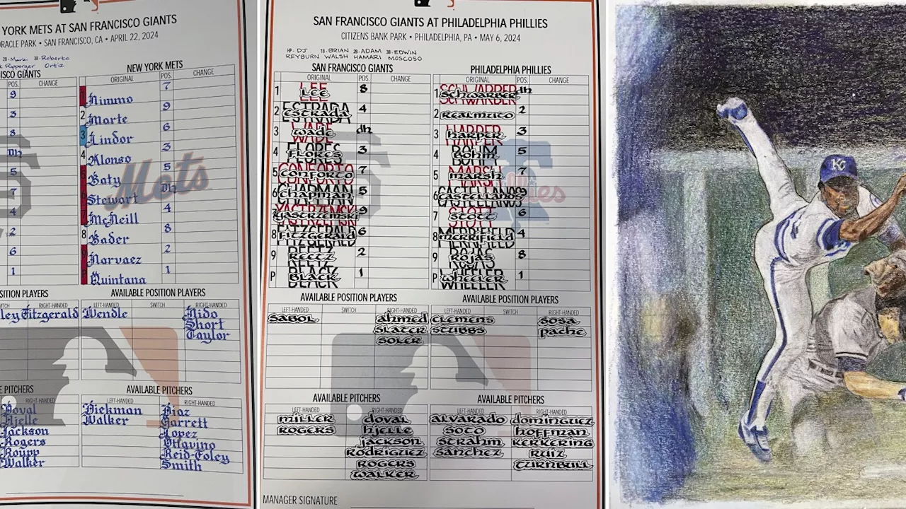 Writing on the wall: Giants coach Ryan Christenson has turned lineup cards into art