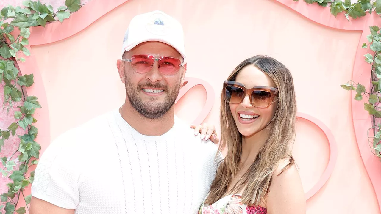 Scheana Shay and husband Brock Davies coordinate in pink and white at Rose All Day event in...